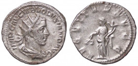 ROMANE IMPERIALI - Volusiano (251-253) - Antoniniano - Busto radiato e drappeggiato a d. /R L'Equità stante a s. con bilancia e cornucopia C. 8 (AG g....