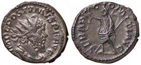 ROMANE IMPERIALI - Postumo (259-278) - Antoniniano - Busta radiato e drappeggiato a d. /R Serapide stante a s. con scettro trasversale C. 357; RIC 329...