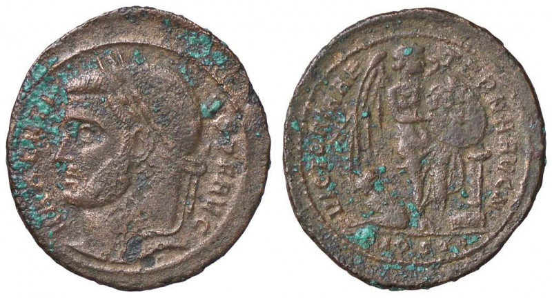 ROMANE IMPERIALI - Massenzio (306-312) - Follis ridotto (Ostia) - Testa laureata...