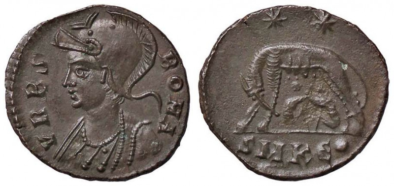 ROMANE IMPERIALI - Anonime - Roma (334-336) - AE 3 (Cizico) - Busto elmato e con...