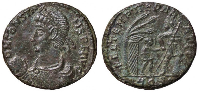 ROMANE IMPERIALI - Costante (337-350) - AE 2 (Aquileia) - Busto diademato e cora...
