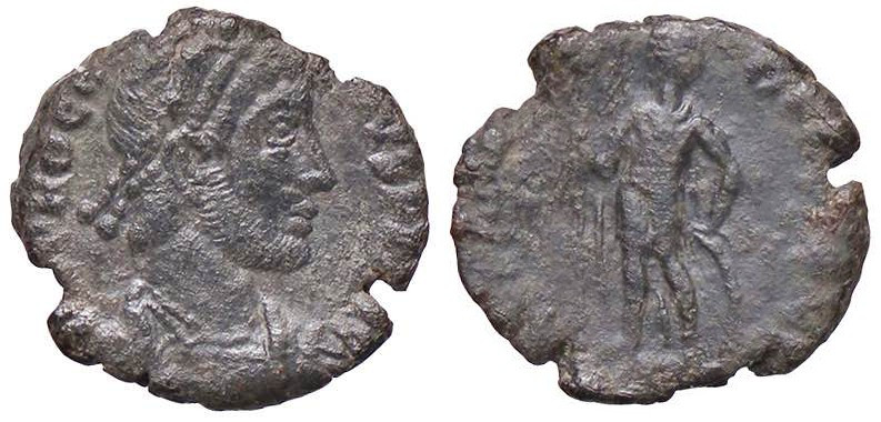 ROMANE IMPERIALI - Procopio (365-366) - AE 3 - Busto diademato e drappeggiato a ...
