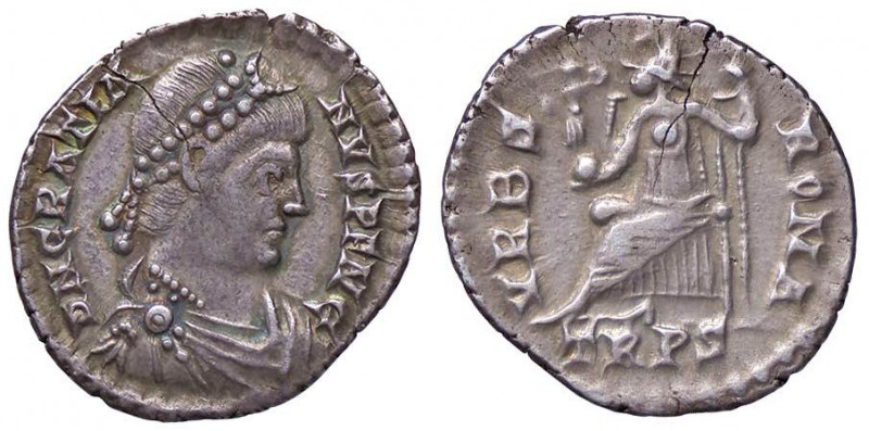 ROMANE IMPERIALI - Graziano (367-383) - Siliqua (Treviri) - Busto drappeggiato e...