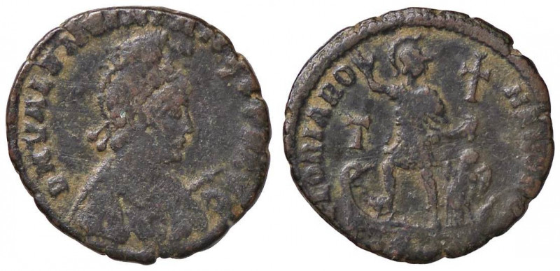 ROMANE IMPERIALI - Valentiniano II (375-392) - AE 2 (Smirne) - Busto elmato e dr...