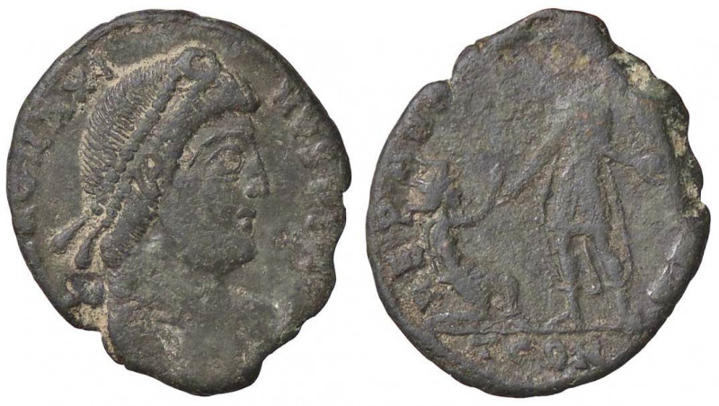 ROMANE IMPERIALI - Magno Massimo (383-388) - AE 2 - Busto diademato e drappeggia...