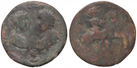 ROMANE PROVINCIALI - Caracalla e Plautilla - AE 38 (Stratonicea-Caria) - Busti di Caracalla e Plautilla affrontati, contromarca in basso /R Zeus Panam...