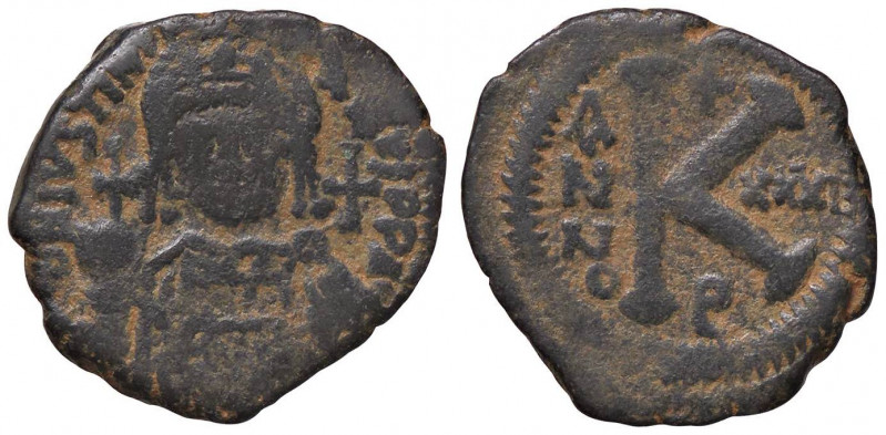 BIZANTINE - Giustiniano I (527-565) - Mezzo follis (Antiochia) Sear 231 (AE g. 8...