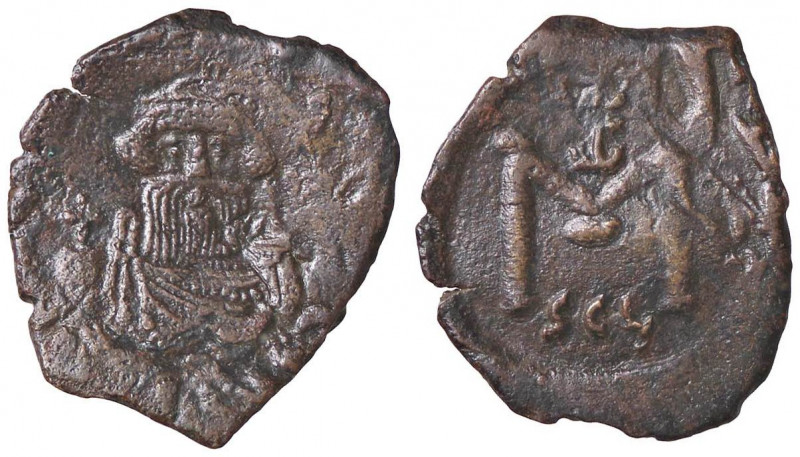 BIZANTINE - Costante II (641-668) - Follis (Siracusa) (AE g. 4,54)
 
BB