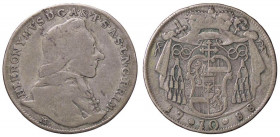 ESTERE - AUSTRIA-SALISBURGO - Geronimo Graf Colloredo (1772-1803) - 10 Kreuzer 1788 AG
 
MB-BB