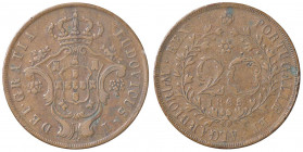 ESTERE - AZZORRE - Luigi I (1861-1889) - 20 Reis 1865 Kr. 15 CU
 
BB