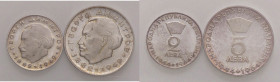 ESTERE - BULGARIA - Repubblica - 5 Leva 1964 Kr. 69/70 AG Assieme a 2 leva - Lotto di 2 monete
 Assieme a 2 leva - Lotto di 2 monete
FS
