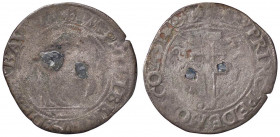 SAVOIA - Emanuele Filiberto Conte di Asti (1538-1559) - Cavallotto MIR 475 R (MI g. 2,53) Due fori otturati
 Due fori otturati
B/MB