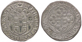 SAVOIA - Emanuele Filiberto (1553-1580) - 4 Grossi 1555 MIR 518a R (MI g. 5,19)I tipo
 I tipo - 
BB+
