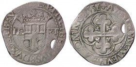 SAVOIA - Emanuele Filiberto (1553-1580) - 4 Grossi 1556 MIR 518b R (MI g. 5,38)I tipo Mancanza passante di conio
 I tipo - Mancanza passante di conio...