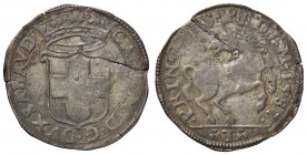 SAVOIA - Carlo Emanuele I (1580-1630) - Cavallotto 1587 Torino MIR 656d R (MI g. 3,13)I tipo Frattura di conio
 I tipo - Frattura di conio
qBB
