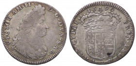 SAVOIA - Vittorio Amedeo II (secondo periodo, 1680-1730) - Lira 1690 MIR 863a NC AG
 
meglio di MB