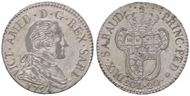 SAVOIA - Vittorio Amedeo III (1773-1796) - 20 Soldi 1794 Mont. 371 MI
 
BB-SPL