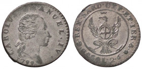 SAVOIA - Carlo Emanuele IV (1796-1800) - 2,6 Soldi 1799 Pag. 8; Mont. 22 R MI
 
BB/BB+