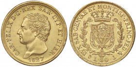 SAVOIA - Carlo Felice (1821-1831) - 80 Lire 1827 G Pag. 29; Mont. 10 AU
 
BB+/qSPL