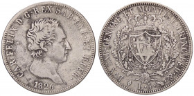 SAVOIA - Carlo Felice (1821-1831) - 5 Lire 1826 T Pag. 71; Mont. 61 AG
 
meglio di MB