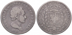 SAVOIA - Carlo Felice (1821-1831) - 5 Lire 1826 T Pag. 71; Mont. 61 AG
 
MB