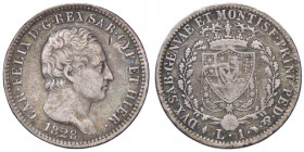 SAVOIA - Carlo Felice (1821-1831) - Lira 1828 T (L) Pag. 104; Mont. 97 AG Segni
 Segni
qBB