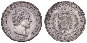 SAVOIA - Carlo Felice (1821-1831) - 50 Centesimi 1826 T Pag. 113; Mont. 111 AG Segni profondi
 Segni profondi
qBB