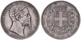 SAVOIA - Vittorio Emanuele II (1849-1861) - 5 Lire 1851 G Pag. 372; Mont. 43 R AG Colpetto, pulita
 Colpetto, pulita
meglio di MB