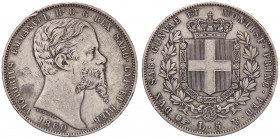 SAVOIA - Vittorio Emanuele II (1849-1861) - 5 Lire 1860 T Pag. 389; Mont. 60 RR AG Colpetti
 Colpetti
qBB