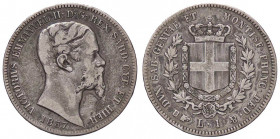 SAVOIA - Vittorio Emanuele II (1849-1861) - Lira 1857 T Pag. 410; Mont. 83 R AG Colpetto
 Colpetto
meglio di MB