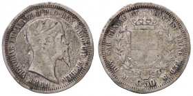 SAVOIA - Vittorio Emanuele II (1849-1861) - 50 Centesimi 1860 M Pag. 427; Mont. 102 AG
 
MB