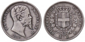 SAVOIA - Vittorio Emanuele II Re eletto (1859-1861) - Lira 1859 B Pag. 438; Mont. 110 R AG
 
MB+/qBB