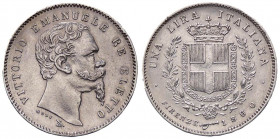 SAVOIA - Vittorio Emanuele II Re eletto (1859-1861) - Lira 1860 F Pag. 441a; Mont. 117 AG Mano con scettro e titolatura oltre la barba
 Mano con scet...
