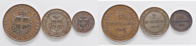 SAVOIA - Vittorio Emanuele II Re eletto (1859-1861) - 5 Centesimi 1859 BI CU Assieme ai 2 e 1 centesimo - Lotto di 3 monete
 Assieme ai 2 e 1 centesi...