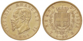 SAVOIA - Vittorio Emanuele II Re d'Italia (1861-1878) - 20 Lire 1861 T su F Pag. 455a; Mont. 130 RRR AU
 
BB-SPL