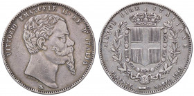 SAVOIA - Vittorio Emanuele II Re d'Italia (1861-1878) - 5 Lire 1861 F Pag. 481; Mont. 161 RR AG Colpetto - Ex asta Cronos 11, lotto 428
 Colpetto - E...