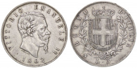 SAVOIA - Vittorio Emanuele II Re d'Italia (1861-1878) - 5 Lire 1862 N Pag. 483; Mont. 165 R AG Colpetti
 Colpetti
BB+