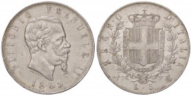 SAVOIA - Vittorio Emanuele II Re d'Italia (1861-1878) - 5 Lire 1865 N Pag. 486; Mont. 168 R AG
 
BB