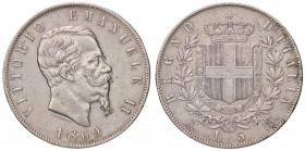 SAVOIA - Vittorio Emanuele II Re d'Italia (1861-1878) - 5 Lire 1869 M Pag. 489; Mont. 171 AG
 
BB+