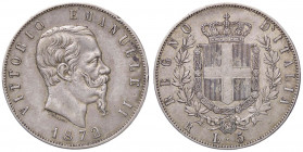 SAVOIA - Vittorio Emanuele II Re d'Italia (1861-1878) - 5 Lire 1872 R Pag. 495; Mont. 179 RR AG
 
bel BB