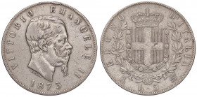 SAVOIA - Vittorio Emanuele II Re d'Italia (1861-1878) - 5 Lire 1873 M Pag. 496; Mont. 180 AG
 
MB