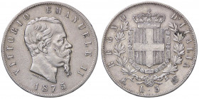 SAVOIA - Vittorio Emanuele II Re d'Italia (1861-1878) - 5 Lire 1875 M Pag. 499; Mont. 184 AG
 
BB+