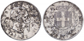 SAVOIA - Vittorio Emanuele II Re d'Italia (1861-1878) - 5 Lire 1875 R Pag. manca; Mont. 187 R AG R piccola Ossidazioni
 R piccola - Ossidazioni
qBB/...