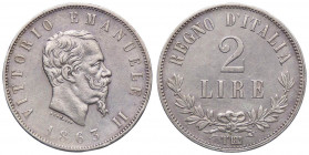 SAVOIA - Vittorio Emanuele II Re d'Italia (1861-1878) - 2 Lire 1863 T Valore Pag. 509; Mont. 197 R AG
 
BB