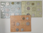 REPUBBLICA ITALIANA - Repubblica Italiana (monetazione in lire) (1946-2001) - Serie zecca 1968-1969-1974 R Lotto di 3 cartoncini
 Lotto di 3 cartonci...
