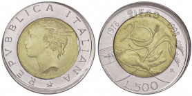 REPUBBLICA ITALIANA - Repubblica Italiana (monetazione in lire) (1946-2001) - 500 Lire 1998 - FAO AC Tondello centrale spostato
 Tondello centrale sp...