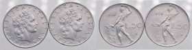 REPUBBLICA ITALIANA - Repubblica Italiana (monetazione in lire) (1946-2001) - 50 Lire 1958 Mont. 15 R AC Lotto di 2 esemplari
 Lotto di 2 esemplari
...