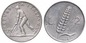 REPUBBLICA ITALIANA - Repubblica Italiana (monetazione in lire) (1946-2001) - 2 Lire 1946 Mont. 3 R IT Corrosioni
 Corrosioni
qBB
