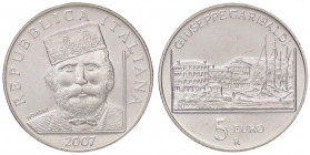 REPUBBLICA ITALIANA - Repubblica Italiana (monetazione in euro) (2002) - 5 Euro 2007 - Garibaldi AG In confezione
 In confezione - 
FDC