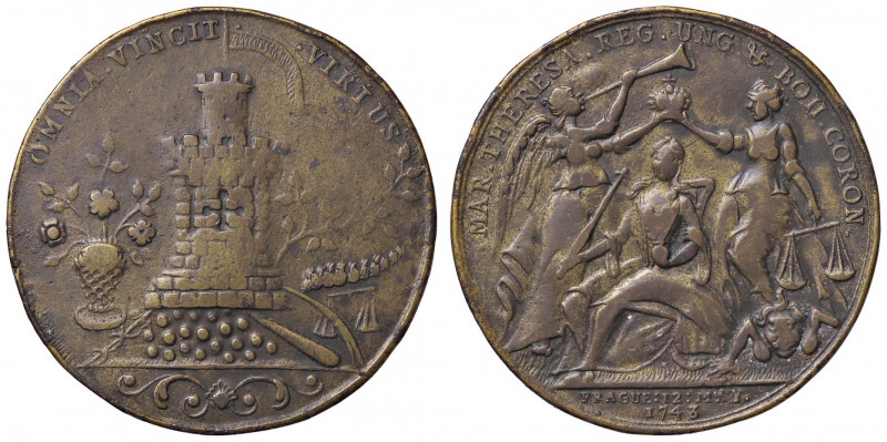 MEDAGLIE ESTERE - BOEMIA - Maria Teresa d'Asburgo (1740-1780) - Medaglia 1743 AE...